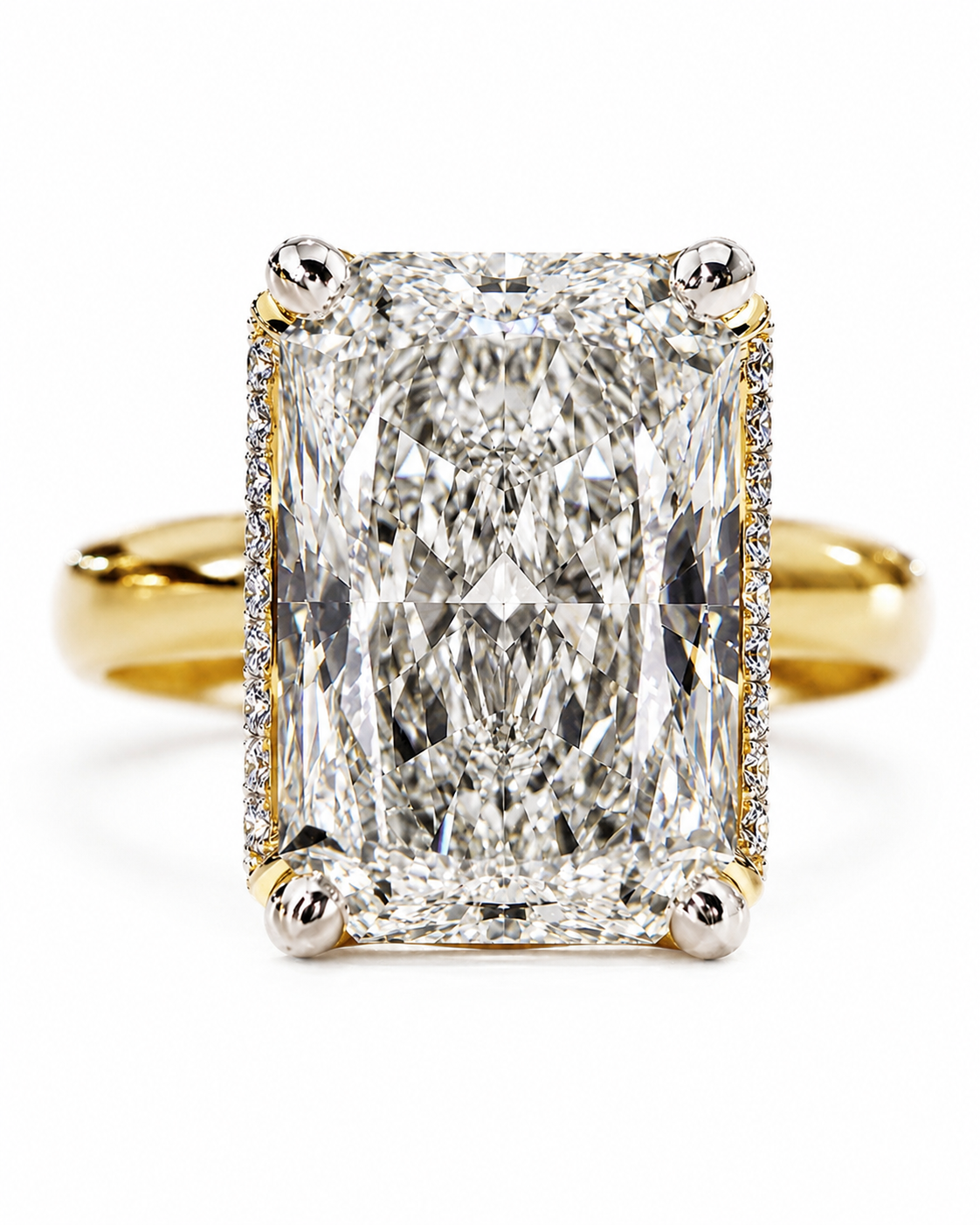Radiant Cut Engagement Ring l 3.05 carats 10k Gold