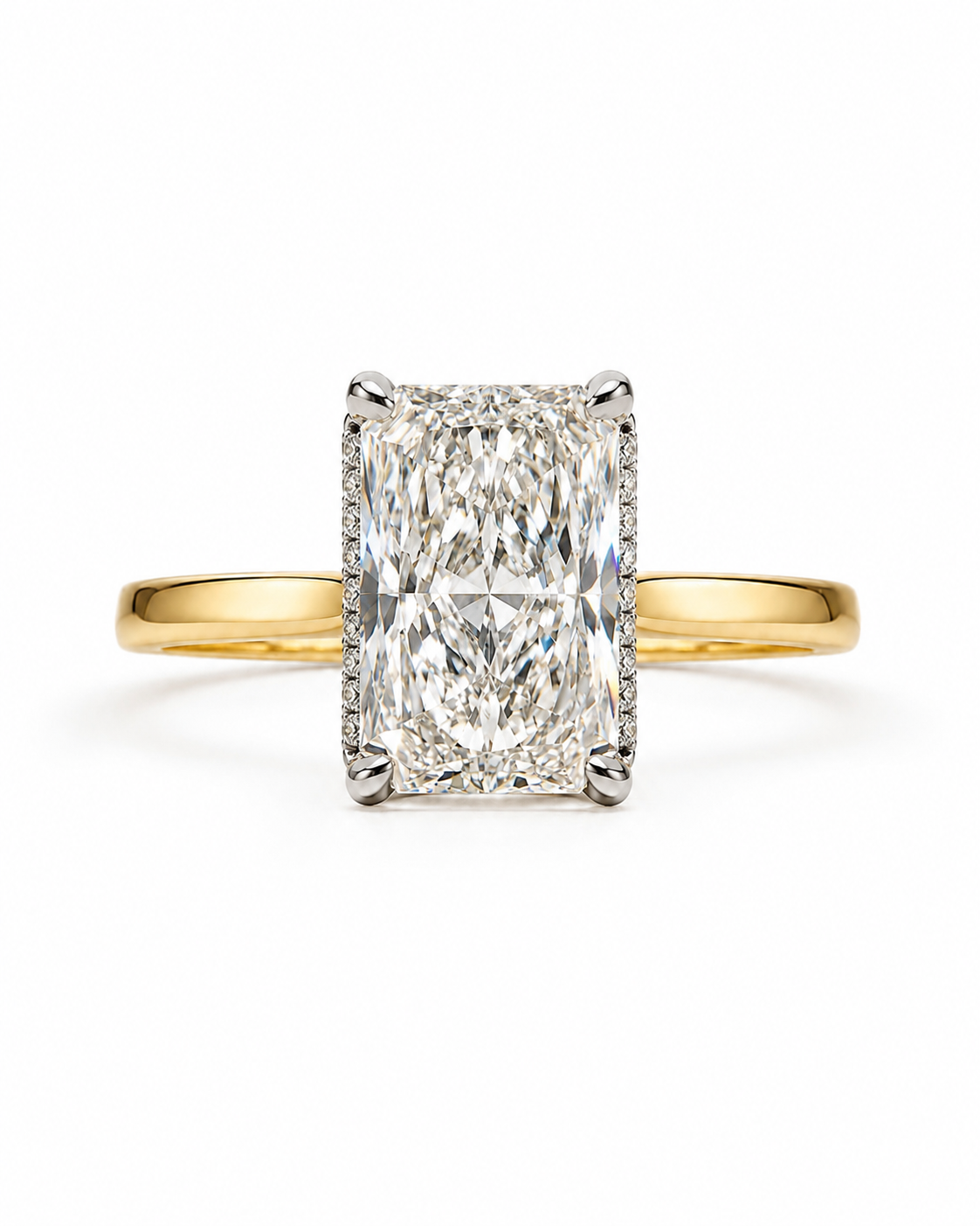 Radiant Cut Engagement Ring l 3.05 carats 10k Gold