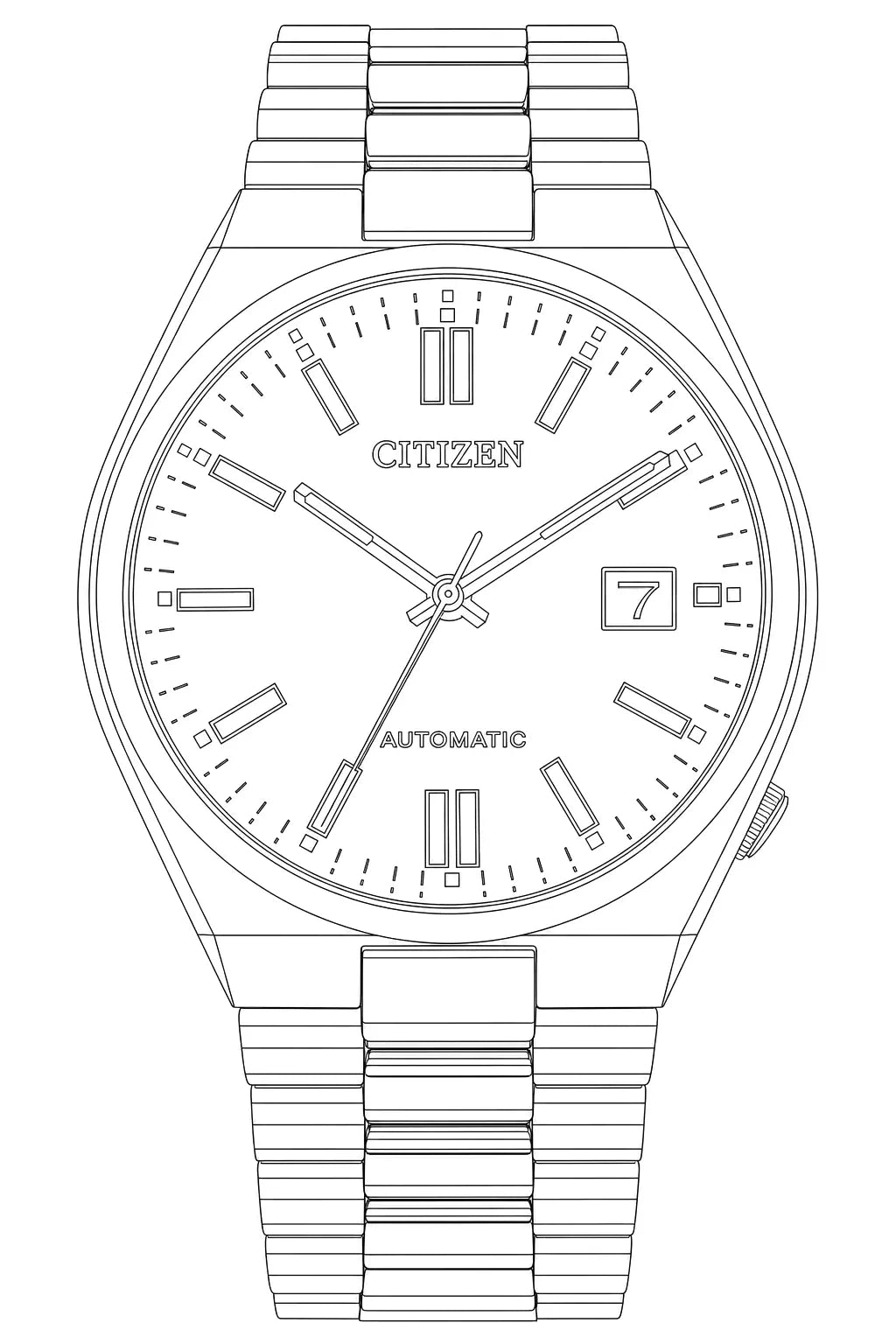 Citizen NJ0151-53Z — Watch technical diagram