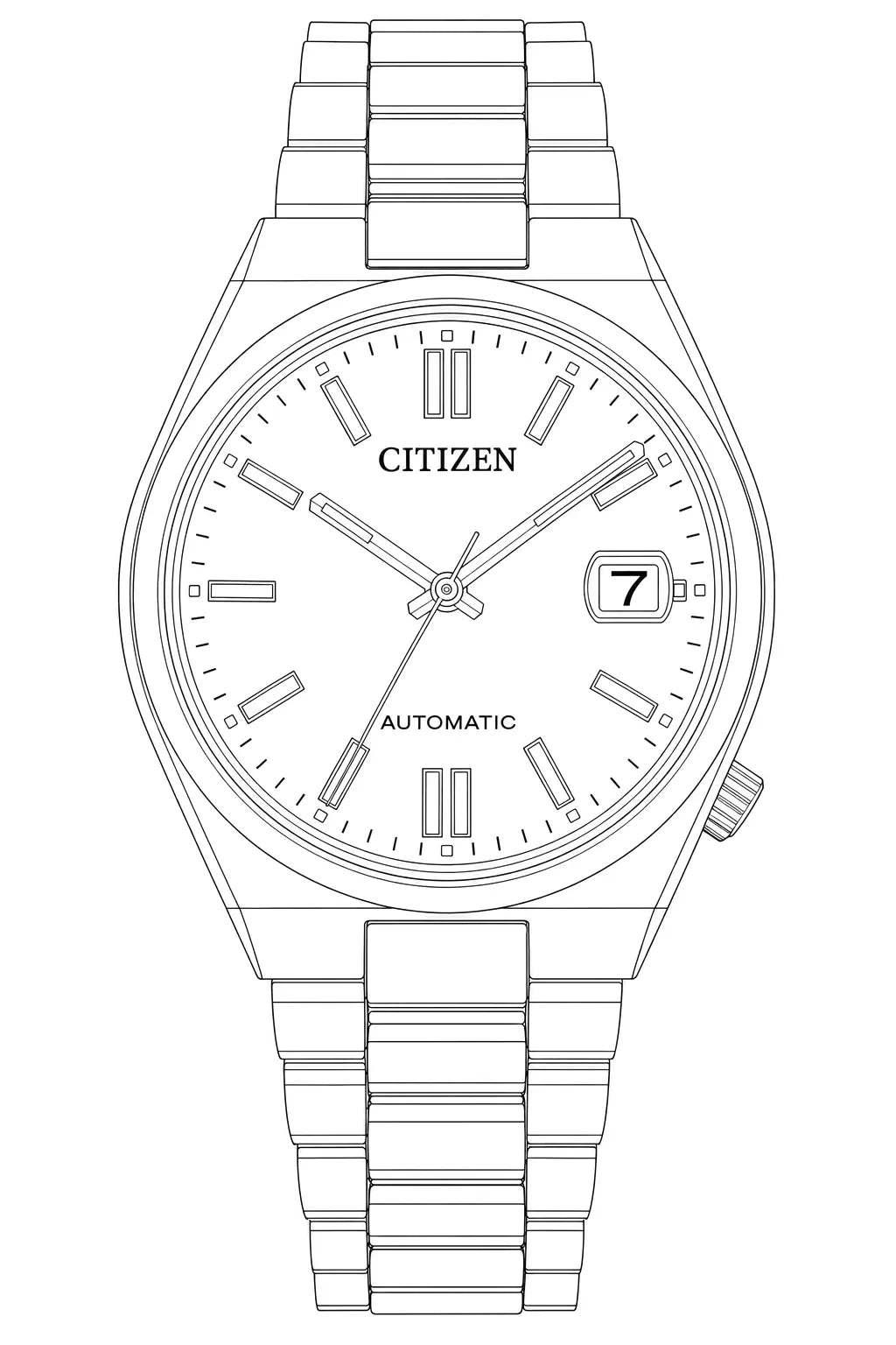 Citizen NJ0200-50L — Watch technical diagram