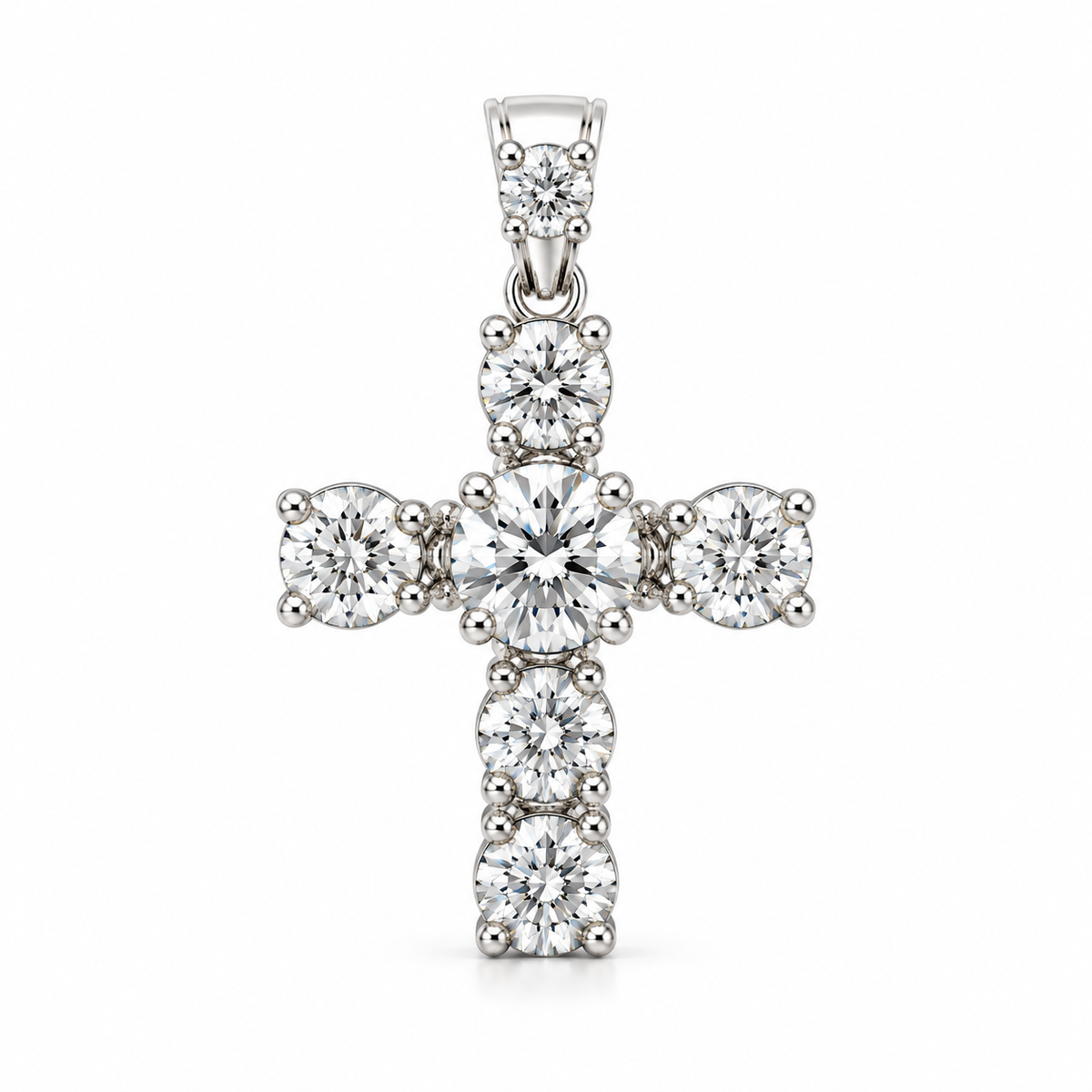 Legacy cross in 14K gold with lab-grown diamonds; representative design image