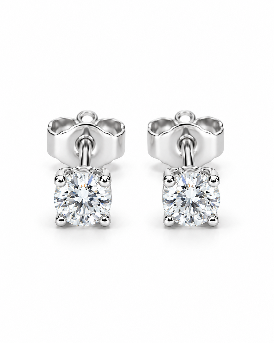 Legacy 0.25 CTW lab-grown diamond stud earrings in 14K white gold; matching pair