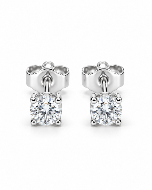 Legacy 0.25 CTW lab-grown diamond stud earrings in 14K white gold; matching pair