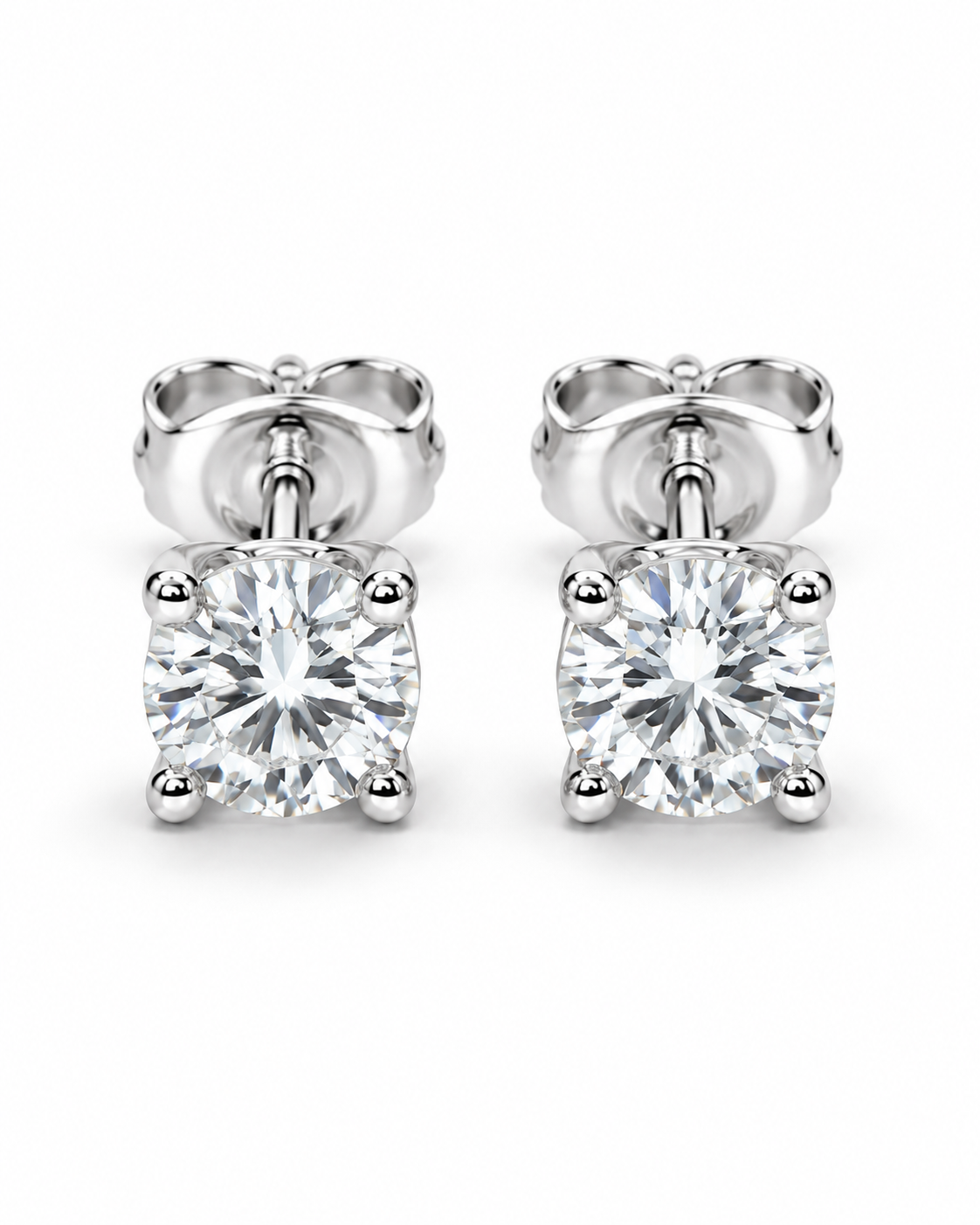 Legacy 0.50 CTW lab-grown diamond stud earrings in 14K white gold; matching pair
