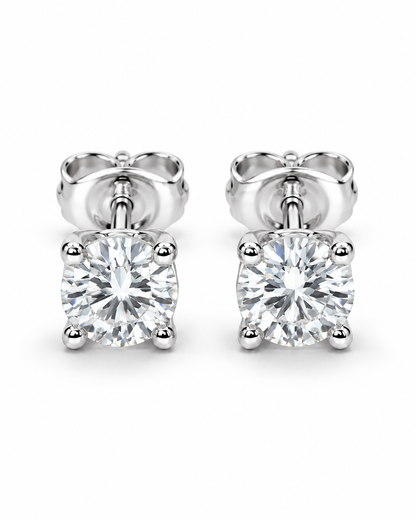 Legacy 0.50 CTW lab-grown diamond stud earrings in 14K white gold; matching pair