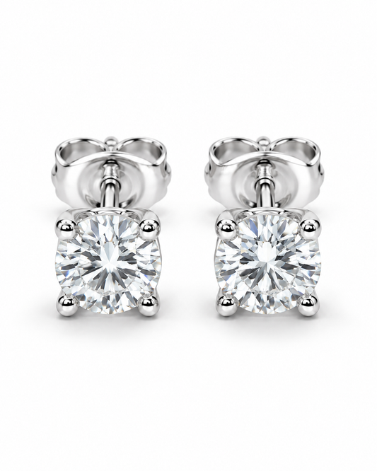 Legacy 0.50 CTW lab-grown diamond stud earrings in 14K white gold; matching pair