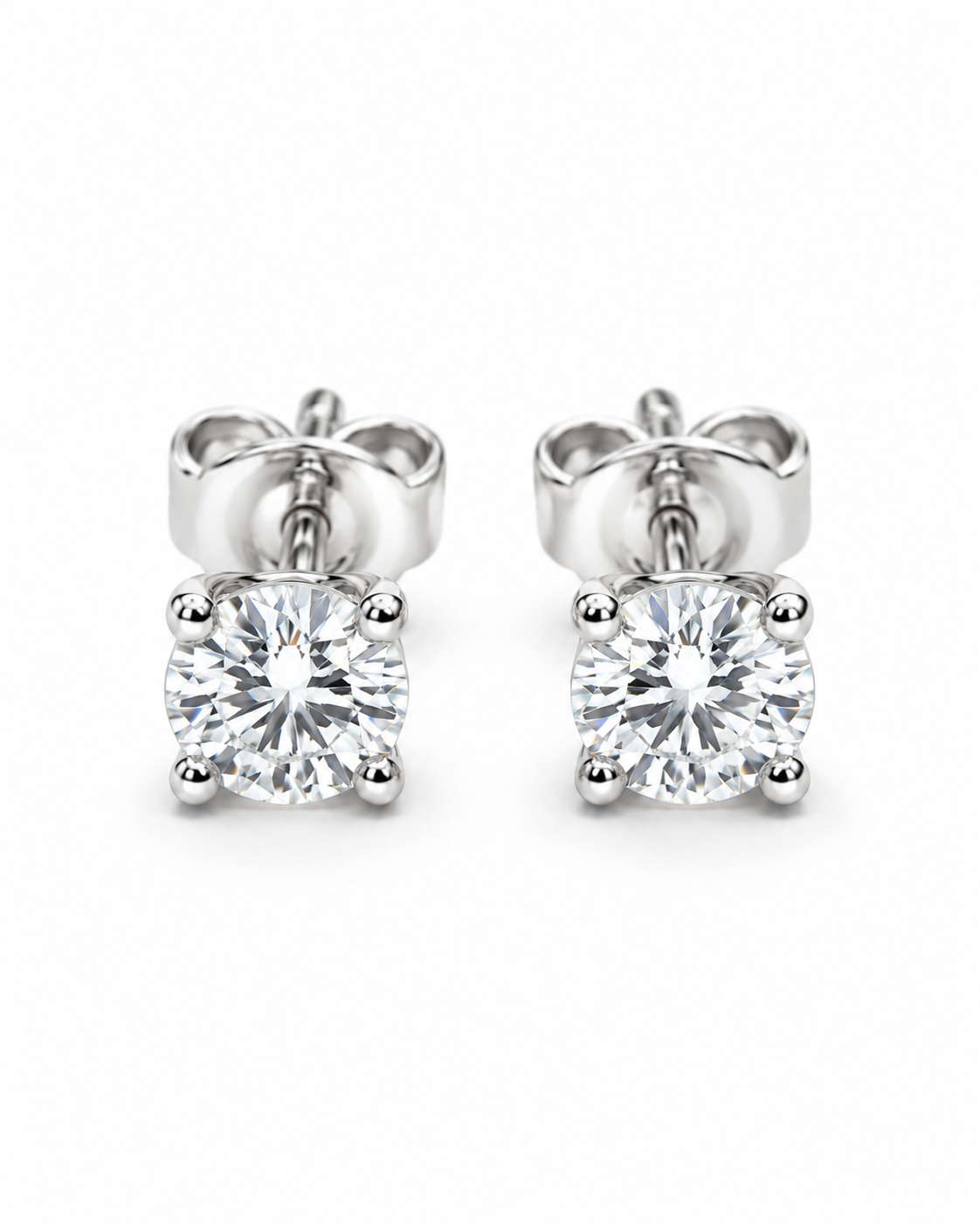 Legacy 0.75 CTW lab-grown diamond studs in 14K white gold; pair