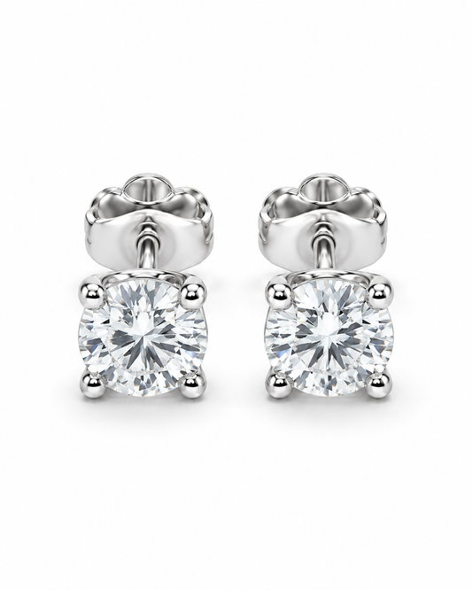 Legacy 1.00 CTW lab-grown diamond studs in 14K white gold; pair