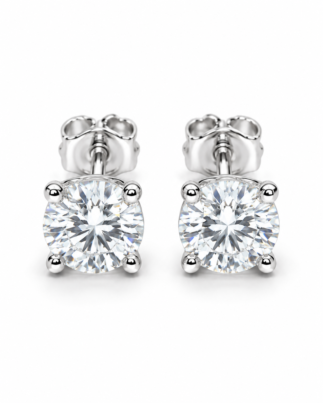 Legacy 1.20 CTW lab-grown diamond studs in 14K white gold; pair