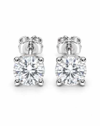 Legacy 1.20 CTW lab-grown diamond studs in 14K white gold; pair