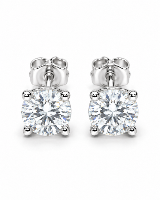 Legacy 1.20 CTW lab-grown diamond studs in 14K white gold; pair