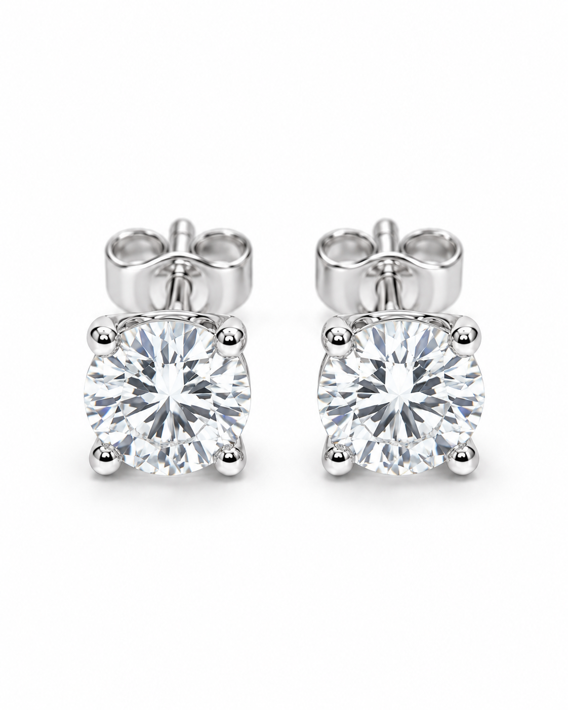 Legacy 1.40 CTW lab-grown diamond studs in 14K white gold; pair