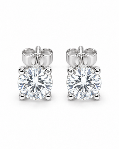 Legacy 1.40 CTW lab-grown diamond studs in 14K white gold; pair