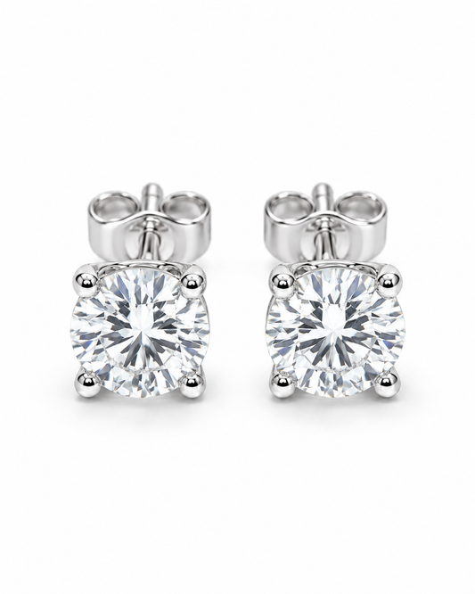 Legacy 1.40 CTW lab-grown diamond studs in 14K white gold; pair