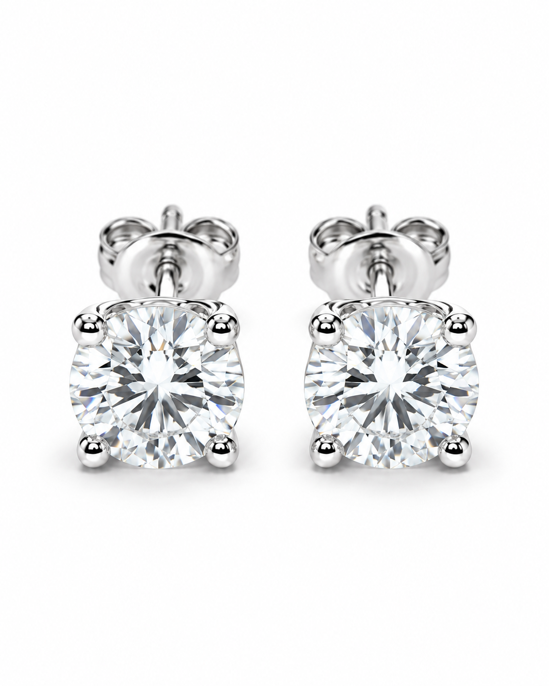 Legacy 2.00 CTW lab-grown diamond studs in 14K white gold; pair