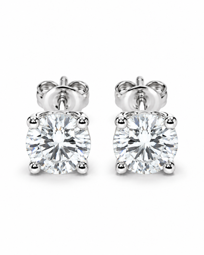 Legacy 2.00 CTW lab-grown diamond studs in 14K white gold; pair