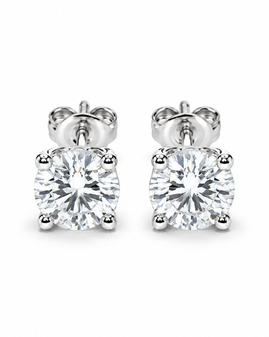 Legacy 2.00 CTW lab-grown diamond studs in 14K white gold; pair