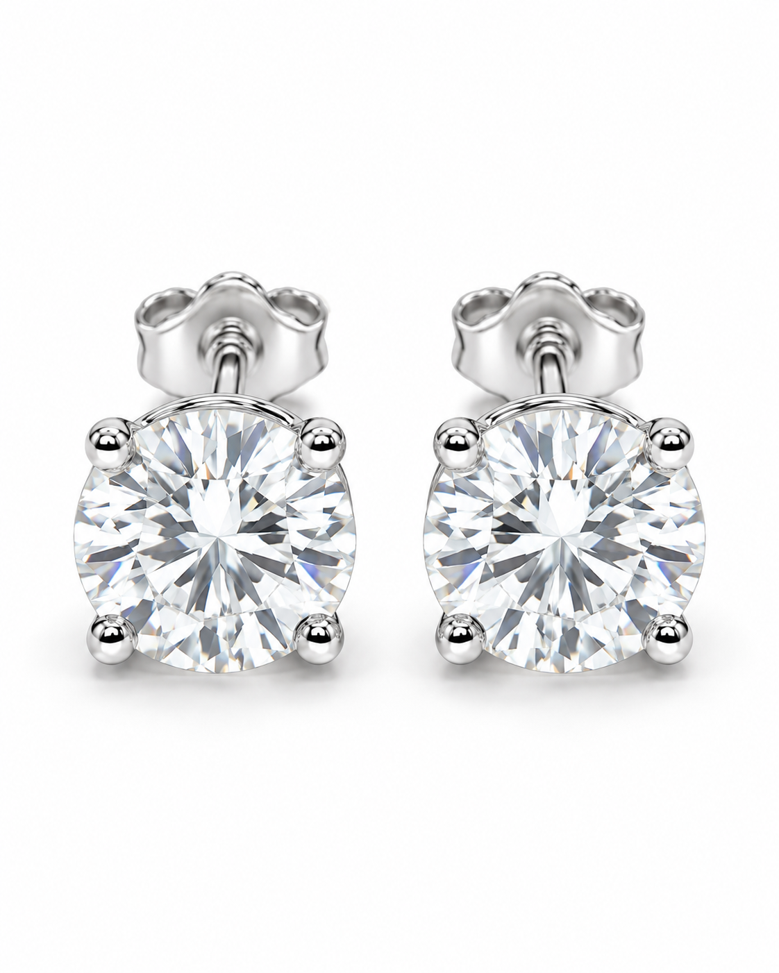 Legacy 3.00 CTW lab-grown diamond studs in 14K white gold; pair