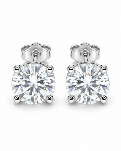 Legacy 3.00 CTW lab-grown diamond studs in 14K white gold; pair