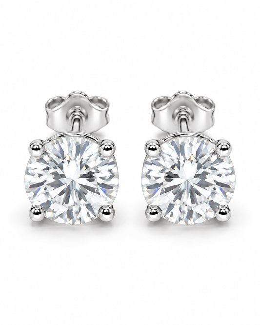 Legacy 3.00 CTW lab-grown diamond studs in 14K white gold; pair