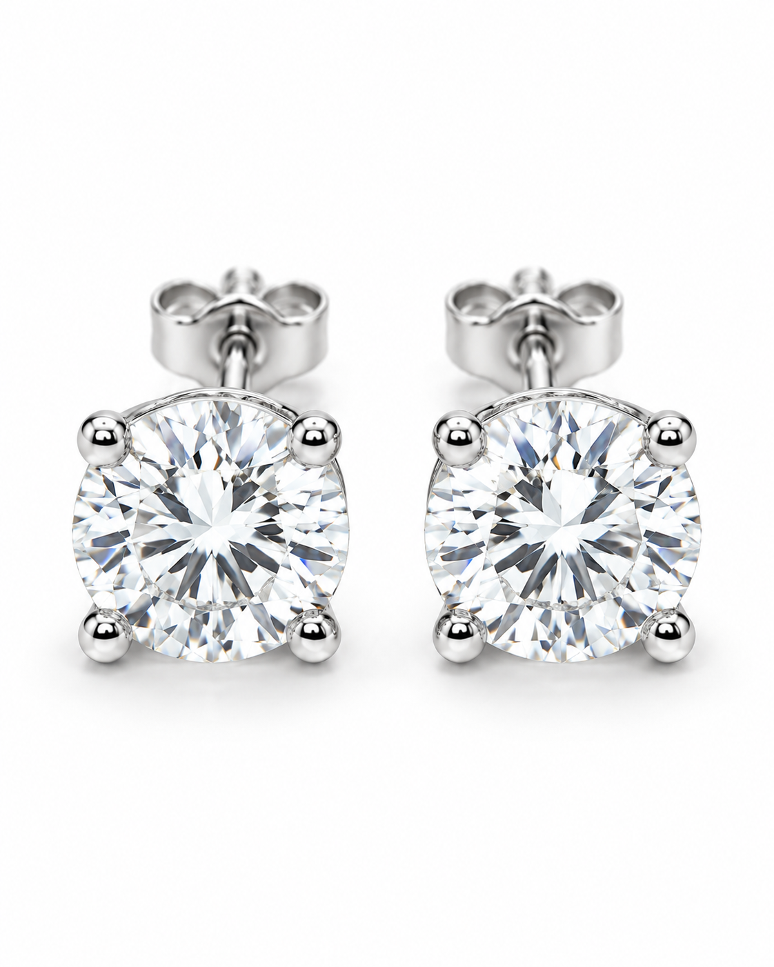 Legacy 4.00 CTW lab-grown diamond studs in 14K white gold; pair
