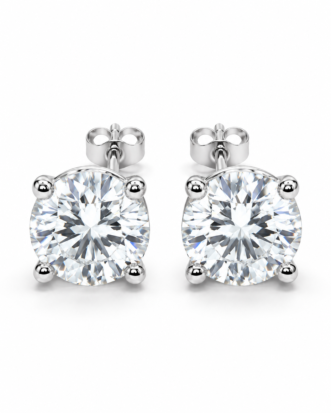 Legacy 6.00 CTW lab-grown diamond studs in 14K white gold; pair