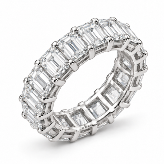 Legacy eternity emerald in 14K gold with lab-grown diamonds; representative design image