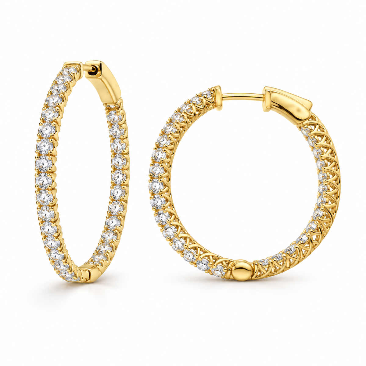 Legacy hoop round in 14K gold with lab-grown diamonds; representative design image