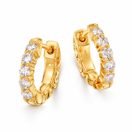 Legacy huggie in 14K gold with lab-grown diamonds; representative design image