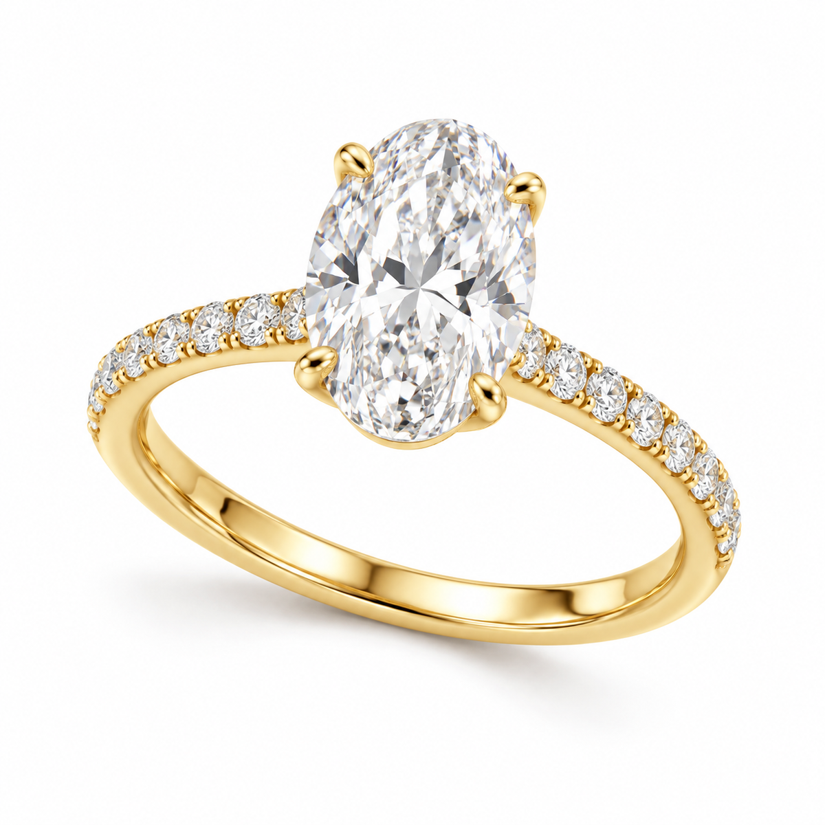 Legacy pave oval in 14K gold with lab-grown diamonds; representative design image