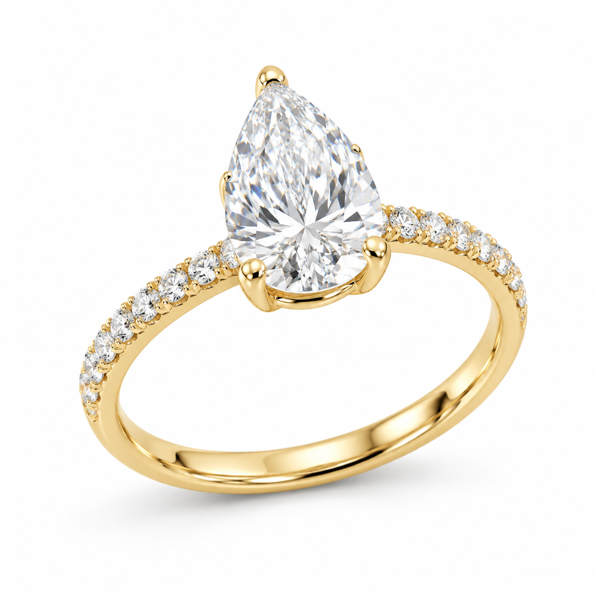 Legacy pave pear in 14K gold with lab-grown diamonds; representative design image