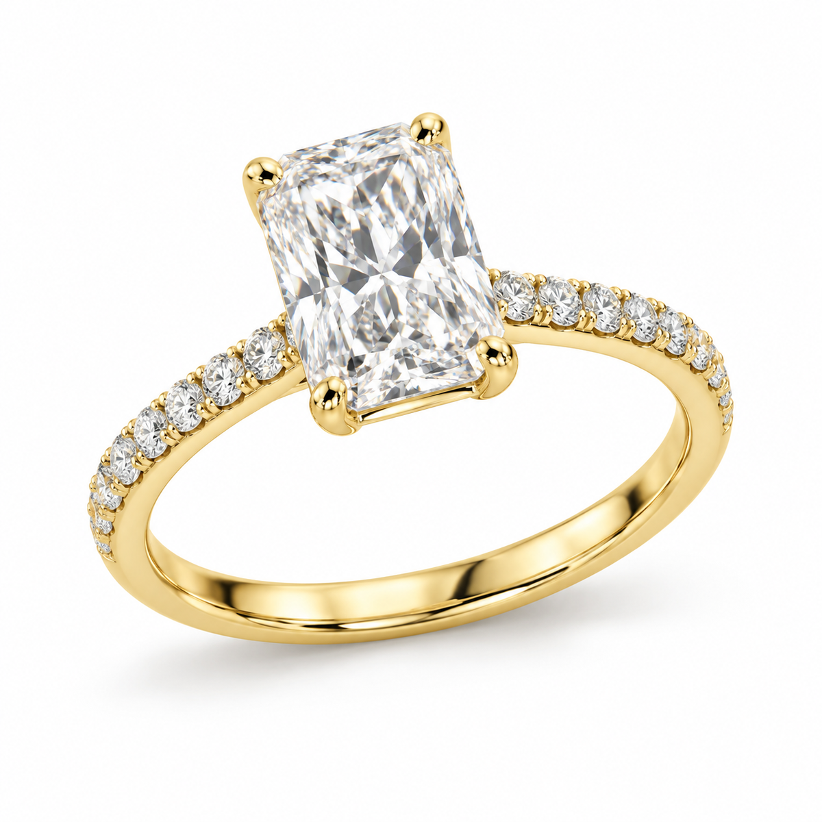 Legacy pave radiant in 14K gold with lab-grown diamonds; representative design image