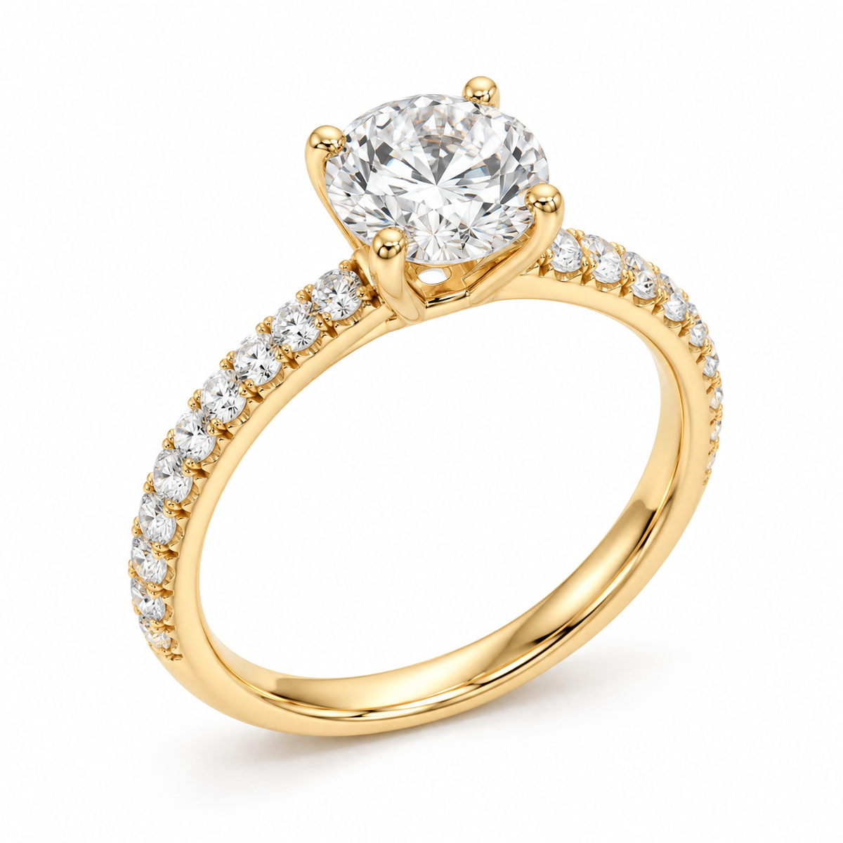 Legacy pave round in 14K gold with lab-grown diamonds; representative design image