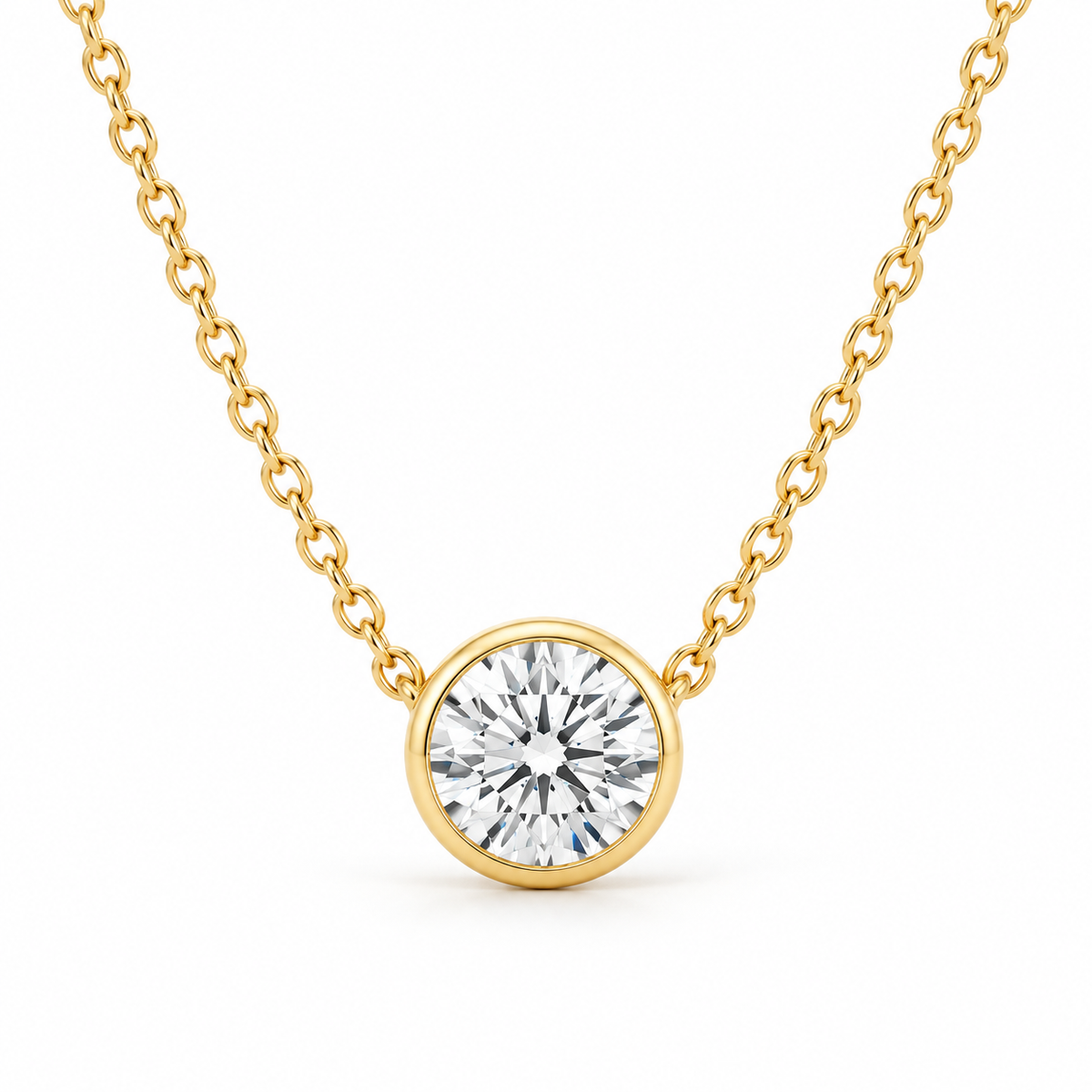 Legacy pendant bezel in 14K gold with lab-grown diamonds; representative design image