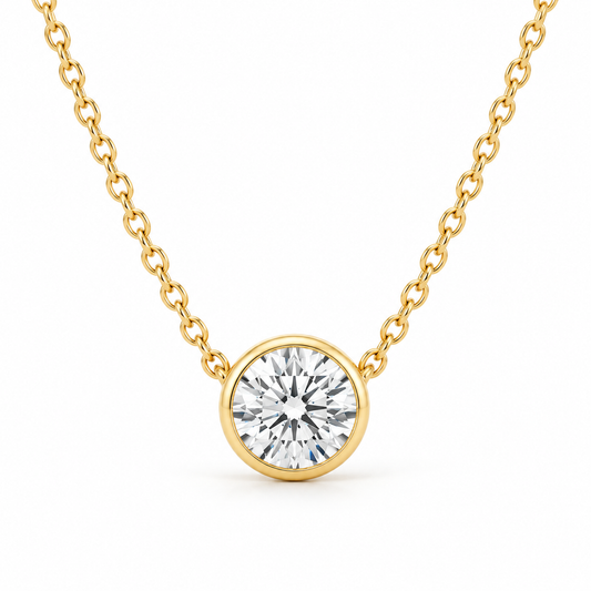 Legacy pendant bezel in 14K gold with lab-grown diamonds; representative design image