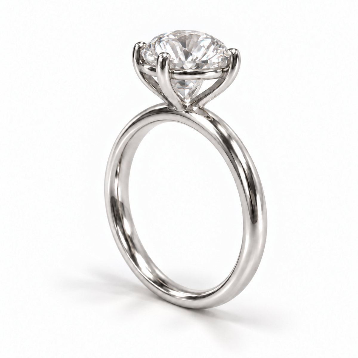 Legacy Round Plain Solitaire Engagement Ring — 1.50 ct — White Gold — alternate