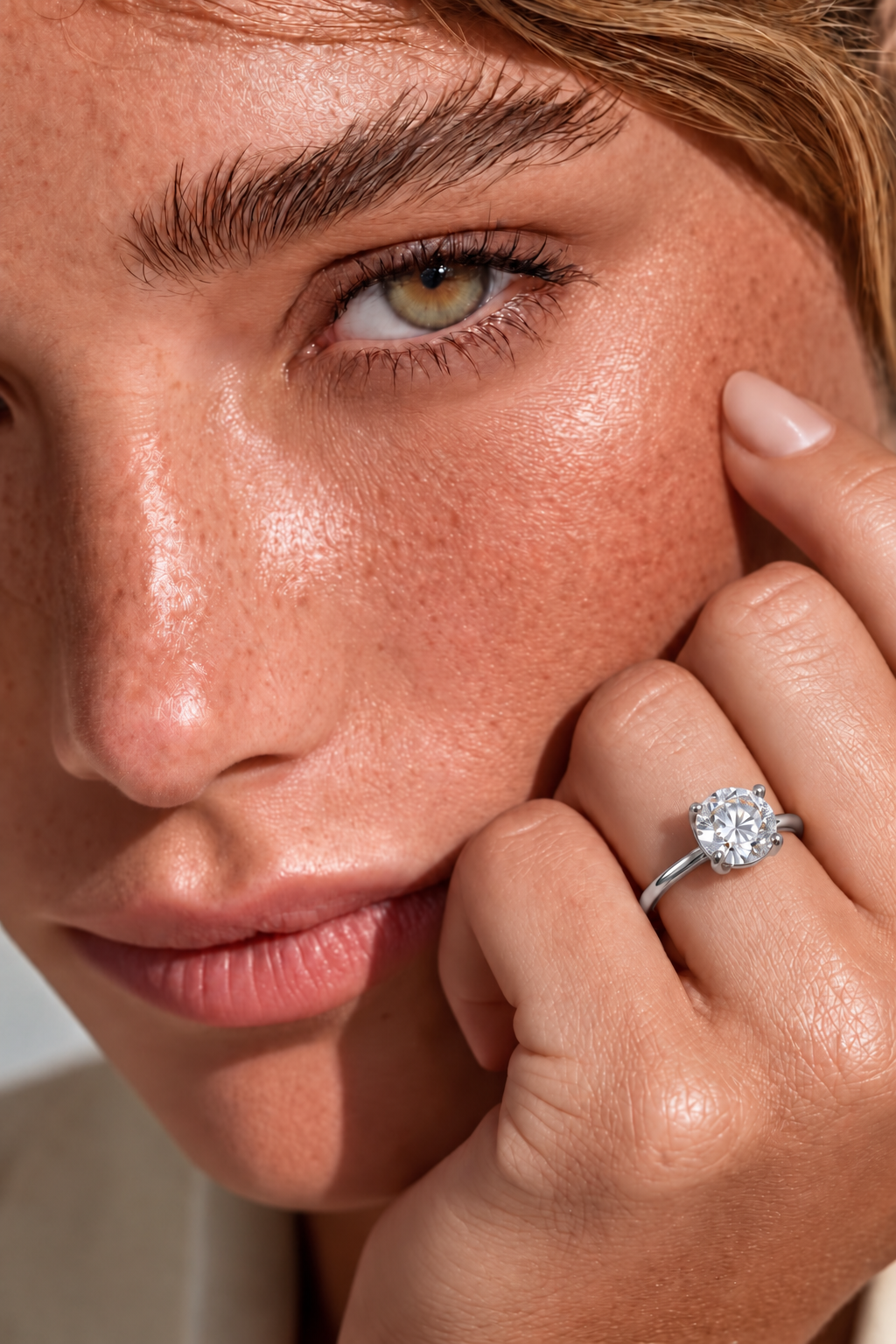 Legacy Round Plain Solitaire Engagement Ring — 1.50 ct — White Gold — portrait