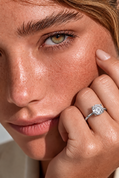 Legacy Round Plain Solitaire Engagement Ring — 1.50 ct — White Gold — portrait