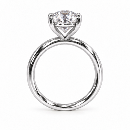Legacy Round Plain Solitaire Engagement Ring — 1.50 ct — White Gold — profile