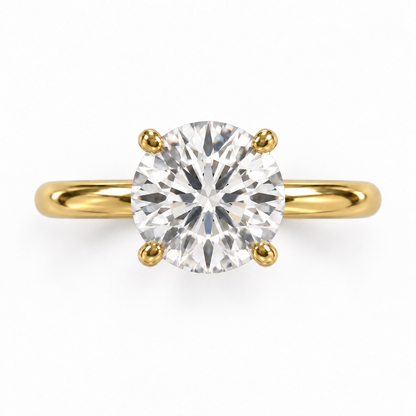 Legacy Round Plain Solitaire Engagement Ring — 1.50 ct — Yellow Gold — top