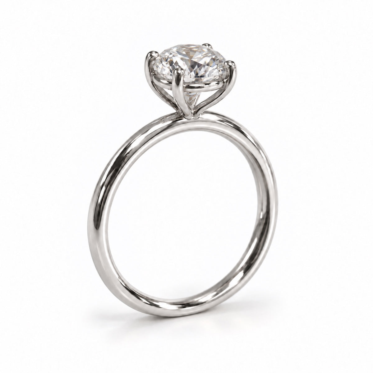 Legacy Round Plain Solitaire Engagement Ring — 1.00 ct — White Gold — main