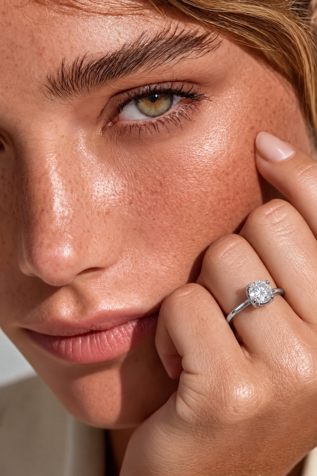 Legacy Round Plain Solitaire Engagement Ring — 1.00 ct — White Gold — portrait