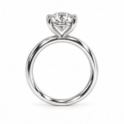 Legacy Round Plain Solitaire Engagement Ring — 1.00 ct — White Gold — profile