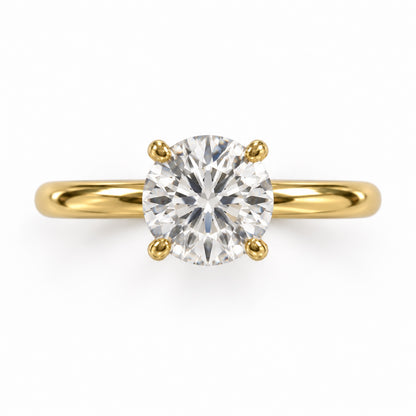 Legacy Round Plain Solitaire Engagement Ring — 1.00 ct — Yellow Gold — top