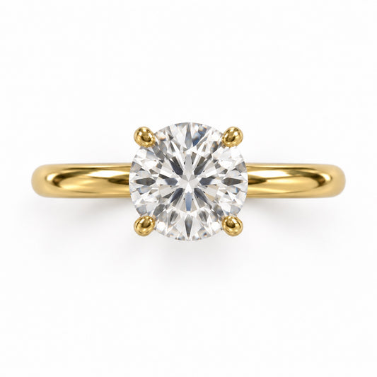 Legacy Round Plain Solitaire Engagement Ring — 1.00 ct — Yellow Gold — top