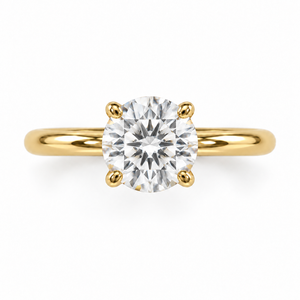 Legacy Round — 1.00 ct — Yellow Gold — vista superior — sin texto