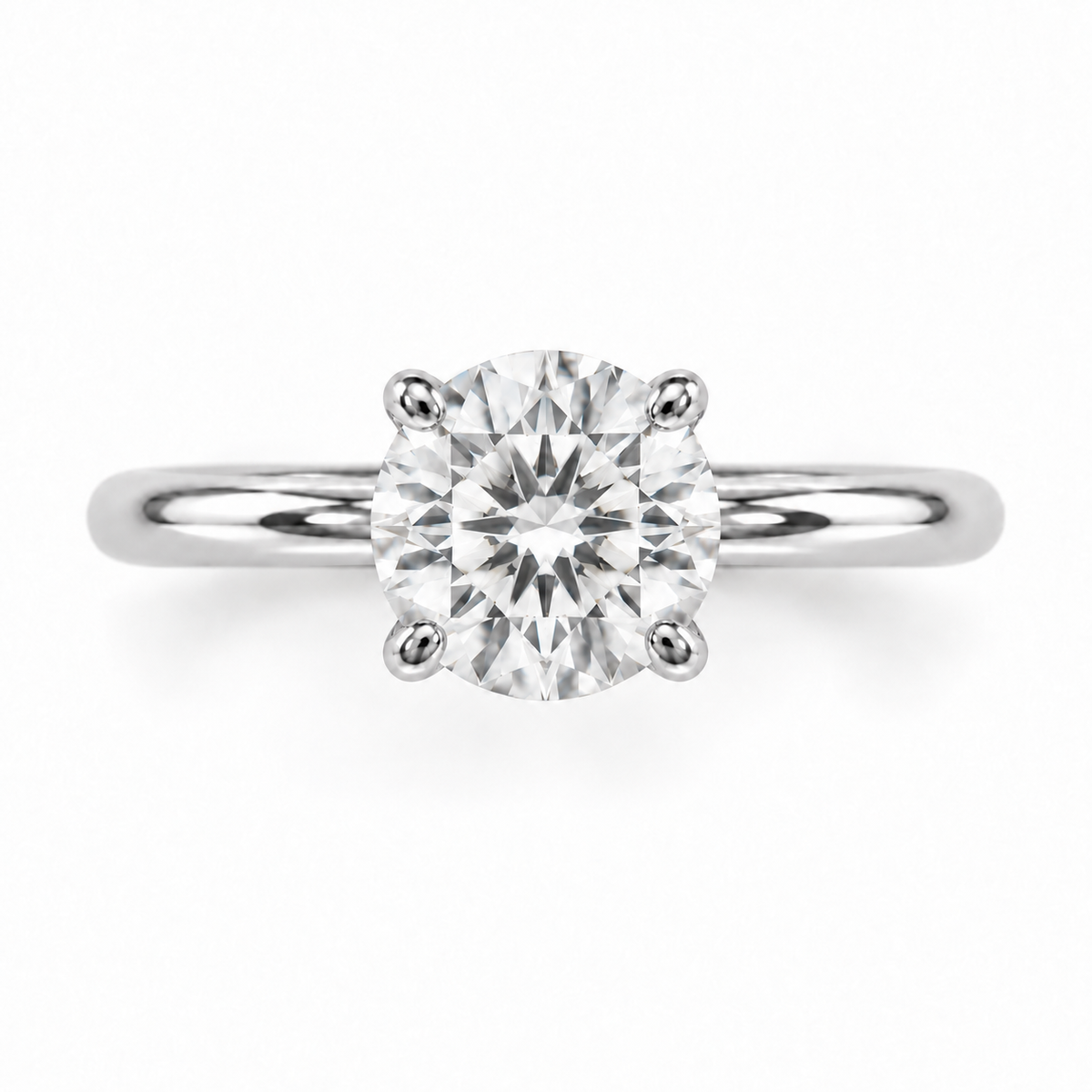 Legacy Round — 1.00 ct — White Gold — vista superior — sin texto