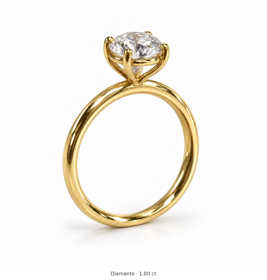Legacy Round Plain Solitaire Engagement Ring — 1.00 ct — Yellow Gold — main