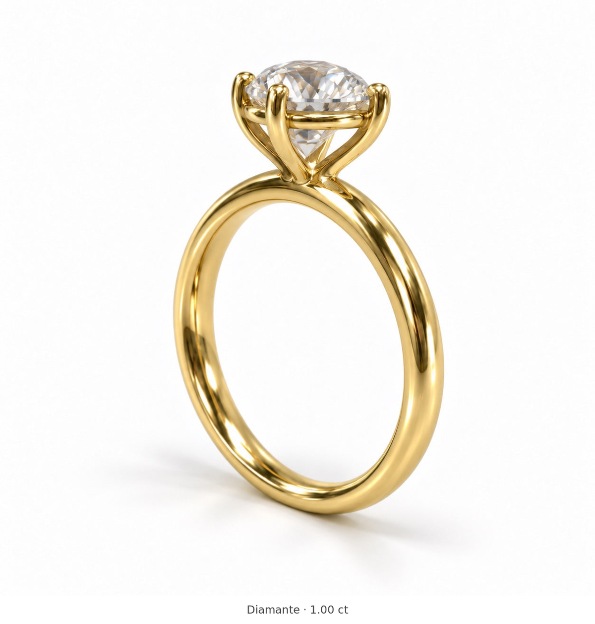 Legacy Round Plain Solitaire Engagement Ring — 1.00 ct — Yellow Gold — alternate