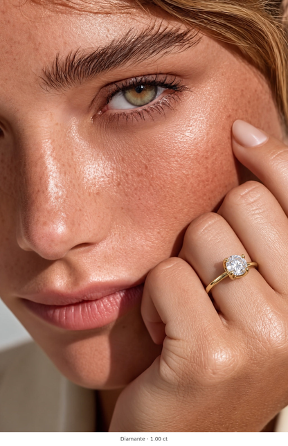 Legacy Round Plain Solitaire Engagement Ring — 1.00 ct — Yellow Gold — portrait